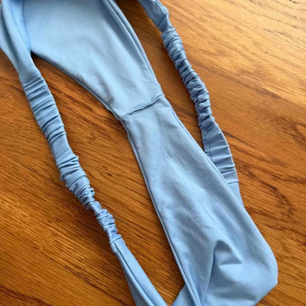 Frankie’s bikinis blue swim beach summer bathing suit L